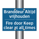 Branddeur Altijd vrijhouden - Fire door Keep clear at all times /.../