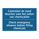 Controleer de nood douches voor /.../ - Check emergency showers before /.../