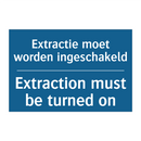 Extractie moet worden ingeschakeld /.../ - Extraction must be turned on