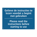 Gelieve de instructies te lezen /.../ - Please read the instructions before /.../