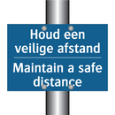 Houd een veilige afstand - Maintain a safe distance