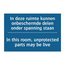 In deze ruimte kunnen onbeschermde /.../ - In this room, unprotected parts /.../