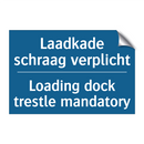 Laadkade schraag verplicht - Loading dock trestle mandatory