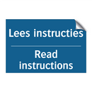Lees instructies - Read instructions & Lees instructies - Read instructions