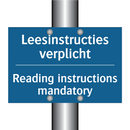 Leesinstructies verplicht - Reading instructions mandatory