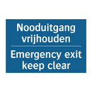 Nooduitgang vrijhouden - Emergency exit keep clear