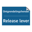 Ontgrendelingshendel - Release lever & Ontgrendelingshendel - Release lever