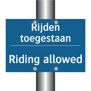 Rijden toegestaan - Riding allowed & Rijden toegestaan - Riding allowed