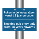 Roken in de kroeg alleen vanaf /.../ - Smoking pub entry only from 18 /.../