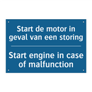 Start de motor in geval van een /.../ - Start engine in case of malfunction /.../