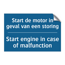 Start de motor in geval van een /.../ - Start engine in case of malfunction /.../