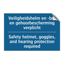 Veiligheidshelm en -bril en gehoorbescherming /.../ - Safety helmet, goggles, and hearing /.../