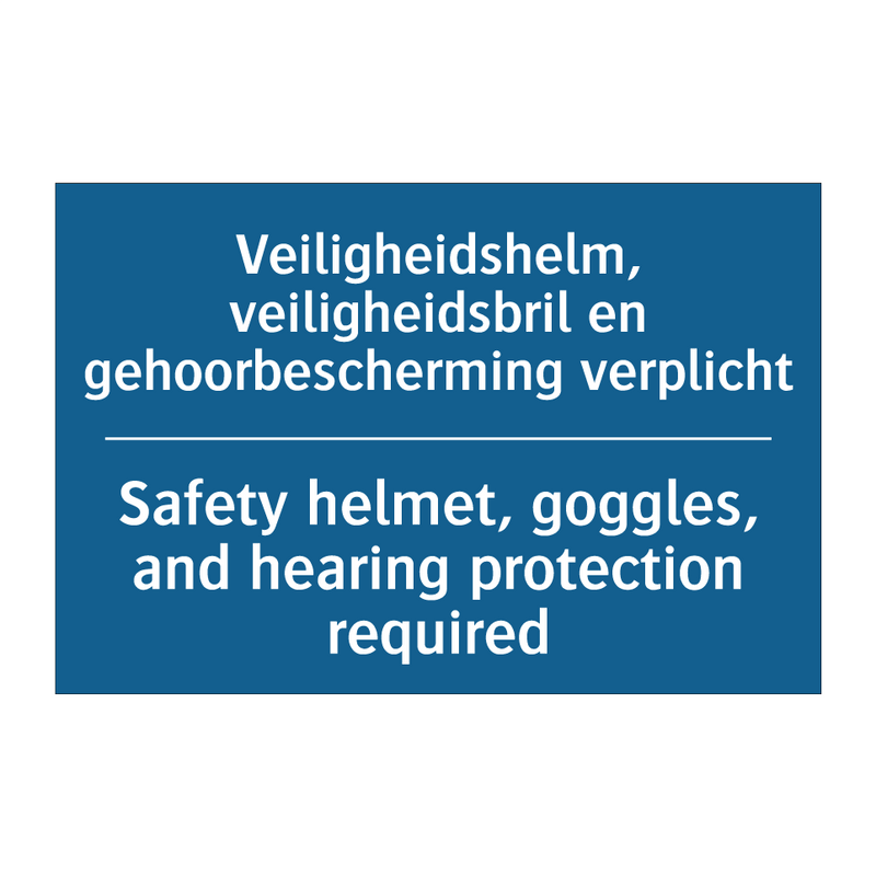 Veiligheidshelm, veiligheidsbril /.../ - Safety helmet, goggles, and hearing /.../