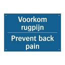 Voorkom rugpijn - Prevent back pain & Voorkom rugpijn - Prevent back pain