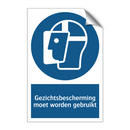 Gezichtsbescherming moet worden gebruikt & Gezichtsbescherming moet worden gebruikt
