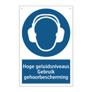 Hoge geluidsniveaus Gebruik gehoorbescherming & Hoge geluidsniveaus Gebruik gehoorbescherming