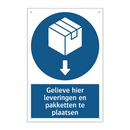 Gelieve hier leveringen en pakketten te plaatsen & Gelieve hier leveringen en pakketten te plaatsen