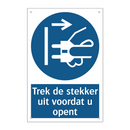 Trek de stekker uit voordat u opent & Trek de stekker uit voordat u opent