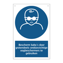 Bescherm baby's door grotendeels ondoorzichtige oogbeschermers te gebruiken