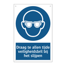 Draag te allen tijde veiligheidsbril bij het slijpen