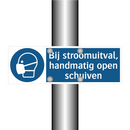 Bij stroomuitval, handmatig open schuiven & Bij stroomuitval, handmatig open schuiven