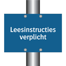Leesinstructies verplicht & Leesinstructies verplicht & Leesinstructies verplicht