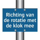 Richting van de rotatie met de klok mee & Richting van de rotatie met de klok mee