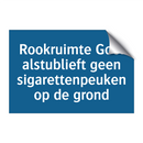 Rookruimte Gooi alstublieft geen sigarettenpeuken op de grond