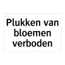 Plukken van bloemen verboden