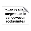Roken is alleen toegestaan in aangewezen rookruimtes