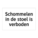 Schommelen in de stoel is verboden