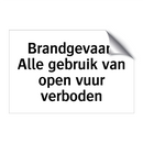 Brandgevaar: Alle gebruik van open vuur verboden