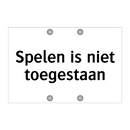 Spelen is niet toegestaan