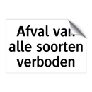 Afval van alle soorten verboden