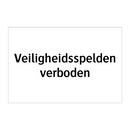 Veiligheidsspelden verboden