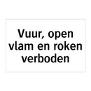 Vuur, open vlam en roken verboden
