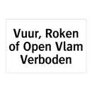 Vuur, Roken of Open Vlam Verboden