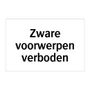 Zware voorwerpen verboden