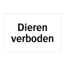 Dieren verboden