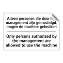 Alleen personen die door het management /.../ - Only persons authorized by the /.../