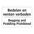 Bedelen en venten verboden - Begging and Peddling Prohibited/.../