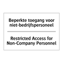 Beperkte toegang voor niet-bedrijfspersoneel/.../ - Restricted Access for Non-Company /.../