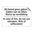 Bij brand geen gebruik maken van /.../ - In case of fire, do not use elevators. /.../