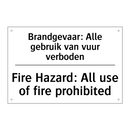 Brandgevaar: Alle gebruik van /.../ - Fire Hazard: All use of fire prohibited/.../