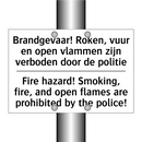 Brandgevaar! Roken, vuur en open /.../ - Fire hazard! Smoking, fire, and /.../