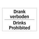Drank verboden - Drinks Prohibited