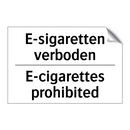 E-sigaretten verboden - E-cigarettes prohibited