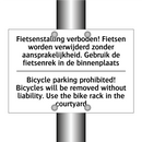 Fietsenstalling verboden! Fietsen /.../ - Bicycle parking prohibited! Bicycles /.../