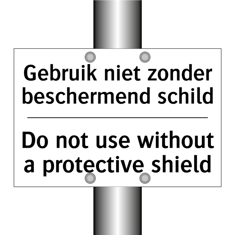 Gebruik niet zonder beschermend /.../ - Do not use without a protective /.../