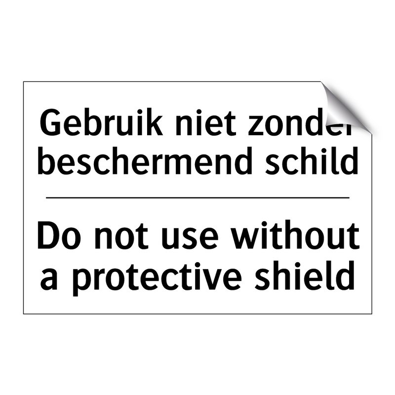 Gebruik niet zonder beschermend /.../ - Do not use without a protective /.../